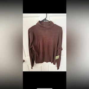Mountain Lake NWT Women’s Dark Brown Long Sleeve Zip Turtleneck XL